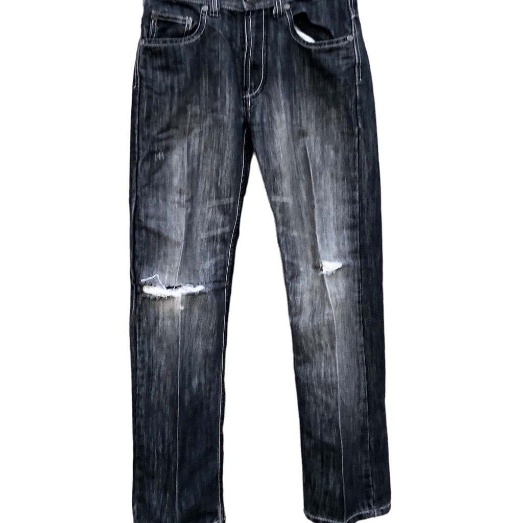 Request Kids Black Jeans Denim Stretch Sz. 12 Creased